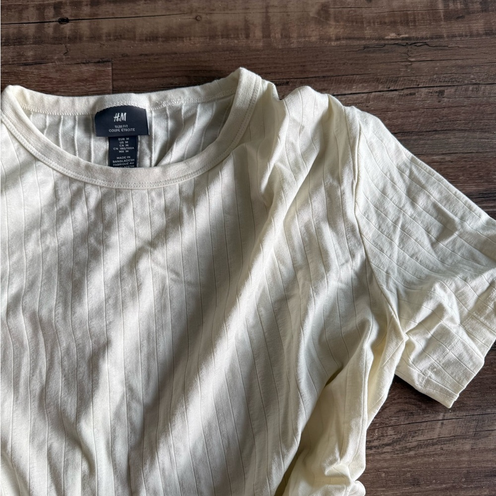 H&M Cream Men's Shirt Slim Fit European